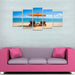 Beach Time With Family 5 Piece HD Multi Panel Canvas Wall Art Frame - Original Frame