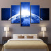 Space Lights 5 Piece HD Multi Panel Canvas Wall Art Frame - Original Frame