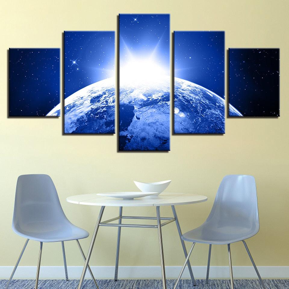 Space Lights 5 Piece HD Multi Panel Canvas Wall Art Frame - Original Frame