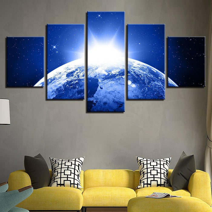 Space Lights 5 Piece HD Multi Panel Canvas Wall Art Frame