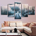 Glowing Deer 5 Piece HD Multi Panel Canvas Wall Art Frame - Original Frame