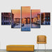 Venice Water City Building Landscape 5 Piece HD Multi Panel Canvas Wall Art Frame - Original Frame