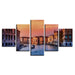 Venice Water City Building Landscape 5 Piece HD Multi Panel Canvas Wall Art Frame - Original Frame