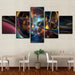 Colorful Psychedelic Art 5 Piece HD Multi Panel Canvas Wall Art Frame - Original Frame