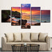 Rocky Sunset Radiance 5 Piece Canvas Art Art Frame - Original Frame