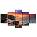 Rocky Sunset Radiance 5 Piece Canvas Art Art Frame - Original Frame