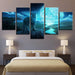 Full Moon Night 5 Piece HD Multi Panel Canvas Wall Art Frame - Original Frame