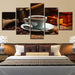 Coffee Delight 5 Piece HD Multi Panel Canvas Wall Art Frame - Original Frame