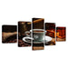 Coffee Delight 5 Piece HD Multi Panel Canvas Wall Art Frame - Original Frame