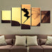 Sunset Skiing 5 Piece HD Multi Panel Canvas Wall Art Frame - Original Frame