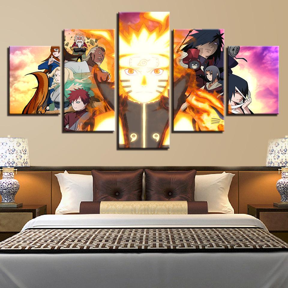Naruto Anime 5 Piece HD Multi Panel Canvas Wall Art Frame - Original Frame