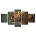 Leopard Stare 5 Piece HD Multi Panel Canvas Wall Art Frame - Original Frame