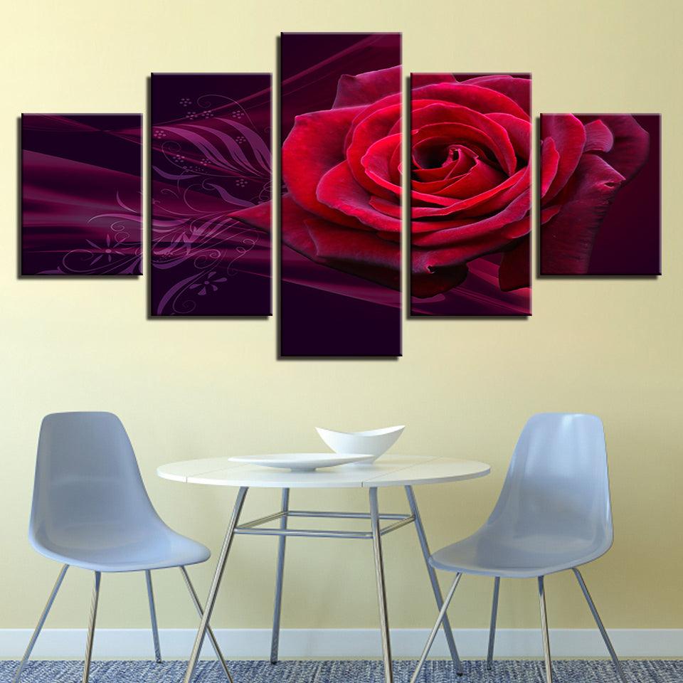 Rose 5 Piece HD Multi Panel Canvas Wall Art Frame - Original Frame