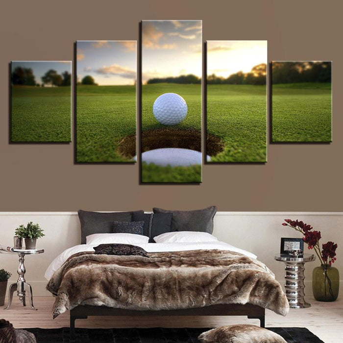 The Golf Ball Course 5 Piece HD Multi Panel Canvas Wall Art Frame