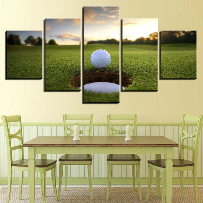 The Golf Ball Course 5 Piece HD Multi Panel Canvas Wall Art Frame