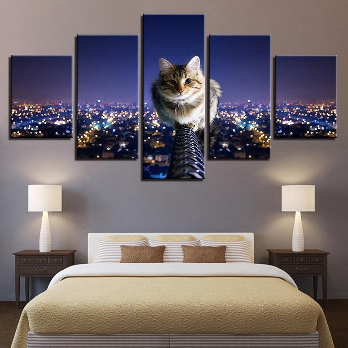 Cat 5 Piece HD Multi Panel Canvas Wall Art Frame - Original Frame