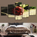 Rose on Piano 5 Piece HD Multi Panel Canvas Wall Art Frame - Original Frame