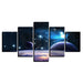 Starry Sky Night 5 Piece HD Multi Panel Canvas Wall Art Frame - Original Frame