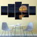 Full Moon Night 5 Piece HD Multi Panel Canvas Wall Art Frame - Original Frame