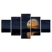 Full Moon Night 5 Piece HD Multi Panel Canvas Wall Art Frame - Original Frame