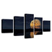 Full Moon Night 5 Piece HD Multi Panel Canvas Wall Art Frame - Original Frame