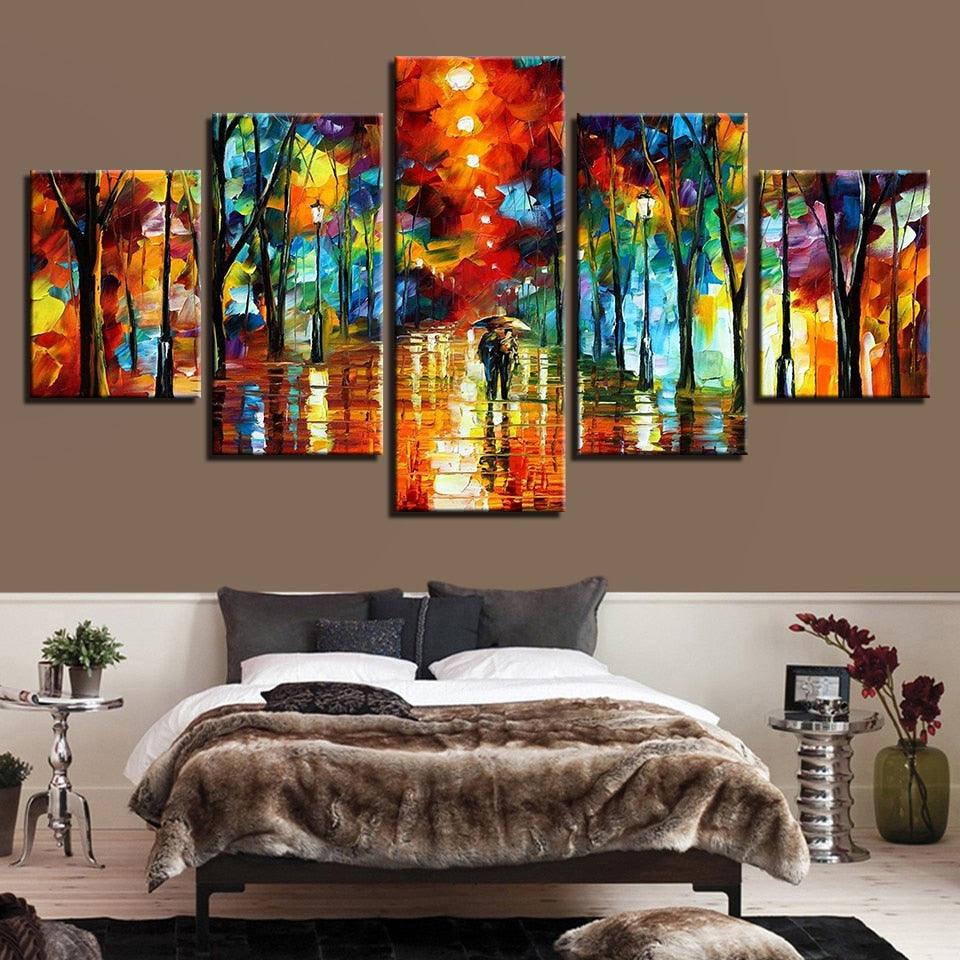 Abstract Multi-Color 5 Piece HD Multi Panel Canvas Wall Art Frame - Original Frame