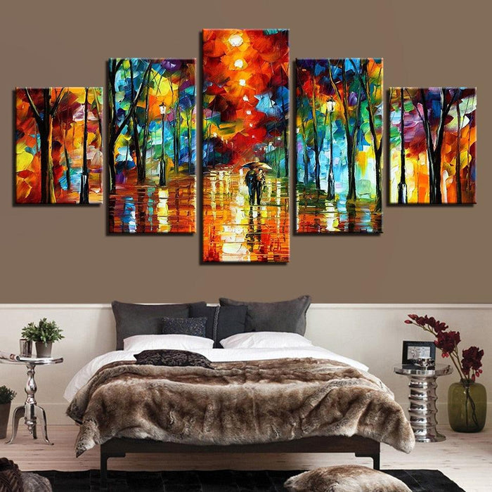 Abstract Multi-Color  5 Piece HD Multi Panel Canvas Wall Art Frame
