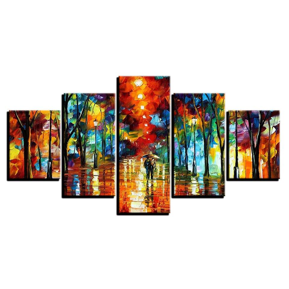 Abstract Multi-Color 5 Piece HD Multi Panel Canvas Wall Art Frame - Original Frame