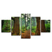 Forest Trees Trunk 5 Piece HD Multi Panel Canvas Wall Art Frame - Original Frame