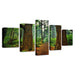 Forest Trees Trunk 5 Piece HD Multi Panel Canvas Wall Art Frame - Original Frame