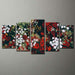 Flowers 5 Piece HD Multi Panel Canvas Wall Art Frame - Original Frame