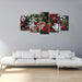 Flowers 5 Piece HD Multi Panel Canvas Wall Art Frame - Original Frame