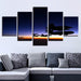 Airplanes Fly Sunset 5 Piece HD Multi Panel Canvas Wall Art Frame - Original Frame