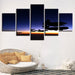 Airplanes Fly Sunset 5 Piece HD Multi Panel Canvas Wall Art Frame - Original Frame