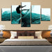 Surfer 5 Piece HD Multi Panel Canvas Wall Art Frame - Original Frame