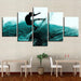 Surfer 5 Piece HD Multi Panel Canvas Wall Art Frame - Original Frame