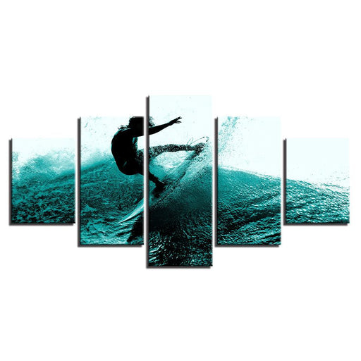 Surfer 5 Piece HD Multi Panel Canvas Wall Art Frame - Original Frame