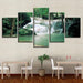 Forest Lake Waterfall 5 Piece HD Multi Panel Canvas Wall Art Frame - Original Frame