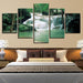 Forest Lake Waterfall 5 Piece HD Multi Panel Canvas Wall Art Frame - Original Frame