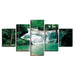 Forest Lake Waterfall 5 Piece HD Multi Panel Canvas Wall Art Frame - Original Frame