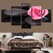 Stone And Pink Rose 5 Piece HD Multi Panel Canvas Wall Art Frame - Original Frame