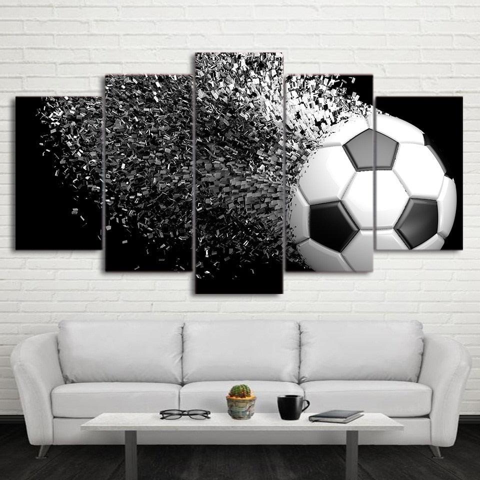 Football Time Lapse 5 Piece HD Multi Panel Canvas Wall Art Frame - Original Frame