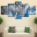 Blue Sky Forest 5 Piece HD Multi Panel Canvas Wall Art Frame - Original Frame