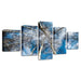 Blue Sky Forest 5 Piece HD Multi Panel Canvas Wall Art Frame - Original Frame