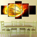 Fiery Basketball 5 Piece HD Multi Panel Canvas Wall Art Frame - Original Frame