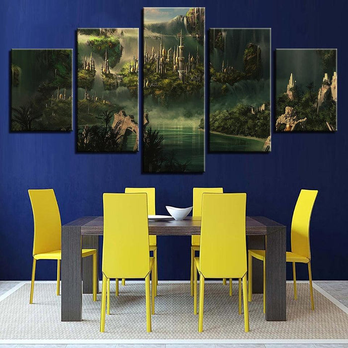 Mysterious Forest Wonderland 5 Piece HD Multi Panel Canvas Wall Art Frame - Original Frame