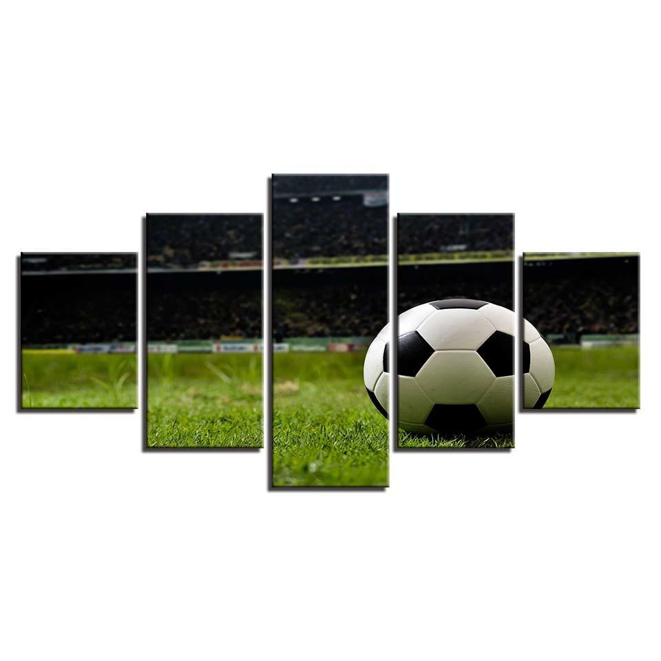 Football Course Sports 5 Piece HD Multi Panel Canvas Wall Art Frame - Original Frame