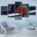 Flower And Piano 5 Piece HD Multi Panel Canvas Wall Art Frame - Original Frame