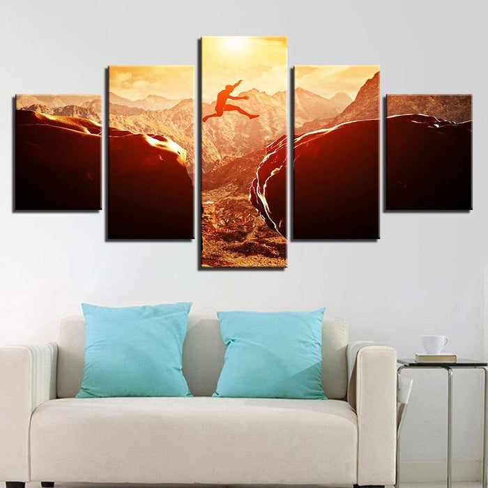 Extreme Mountain Sports 5 Piece HD Multi Panel Canvas Wall Art Frame - Original Frame