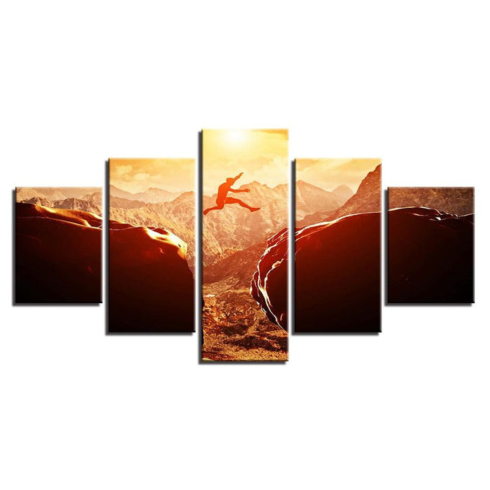 Extreme Mountain Sports 5 Piece HD Multi Panel Canvas Wall Art Frame - Original Frame